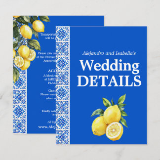 Carte D'accompagnement 💙🍋  Détails du Mariage Azul & Limone Romance