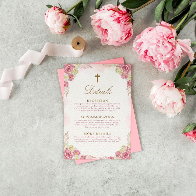 Carte D'accompagnement Détails du Mariage catholique traditionnel (Créateur téléchargé)