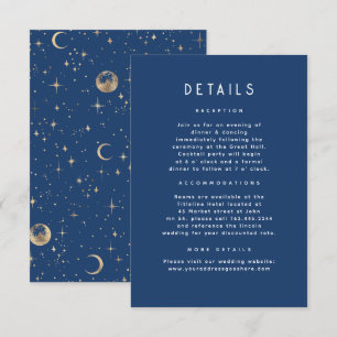 Carte D'accompagnement Détails du Mariage céleste de la nuit étoilée