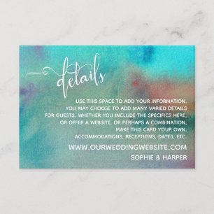 Carte D'accompagnement Détails du Mariage d'aquarelle Abstraite multicolo