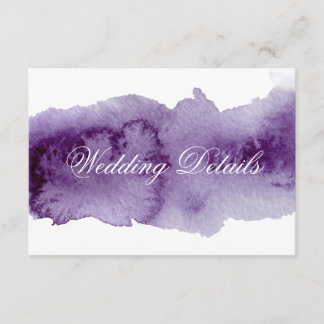 Carte D'accompagnement Détails du Mariage d'aquarelle ultra violet