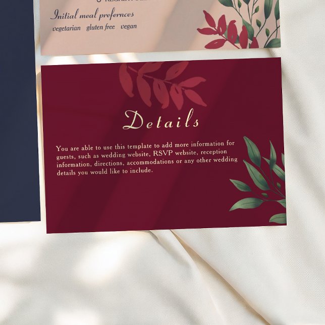 Carte D'accompagnement Détails du mariage d'automne en Bourgogne (Créateur téléchargé)
