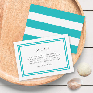 Carte D'accompagnement Détails du Mariage de bandes blanches de couleur m