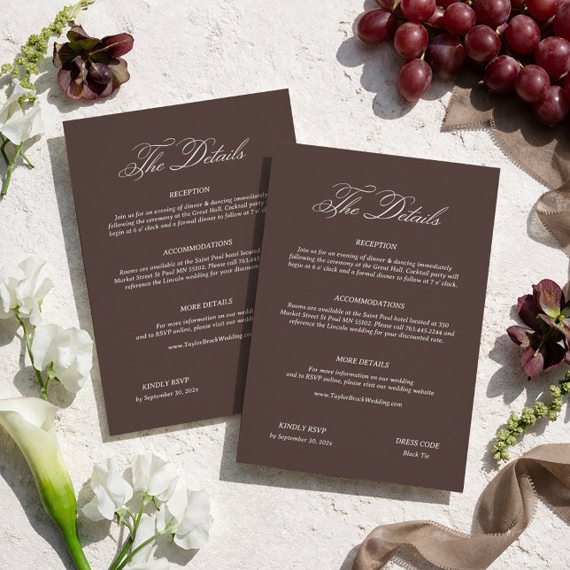 Carte D'accompagnement Détails du mariage de Brown (Créateur téléchargé)
