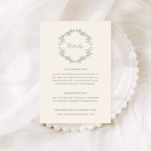 Carte D'accompagnement Détails du Mariage de cadre Vintage rustique