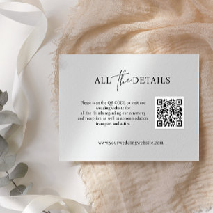 Carte D'accompagnement Détails du Mariage de code QR simple de script con