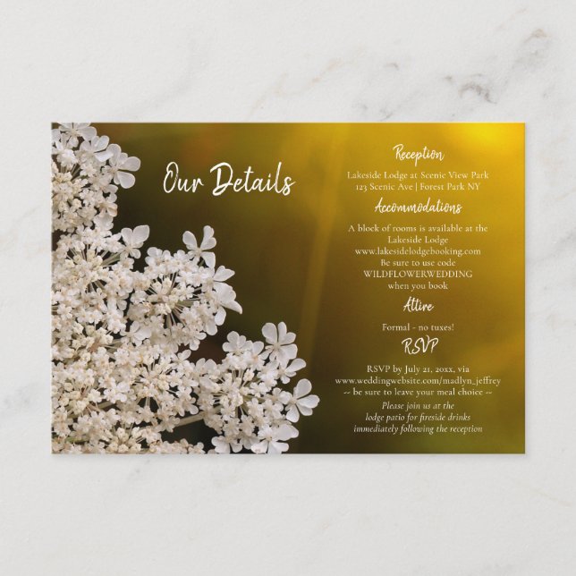 Carte D'accompagnement Détails du mariage de la dentelle de la reine Anne (Devant)
