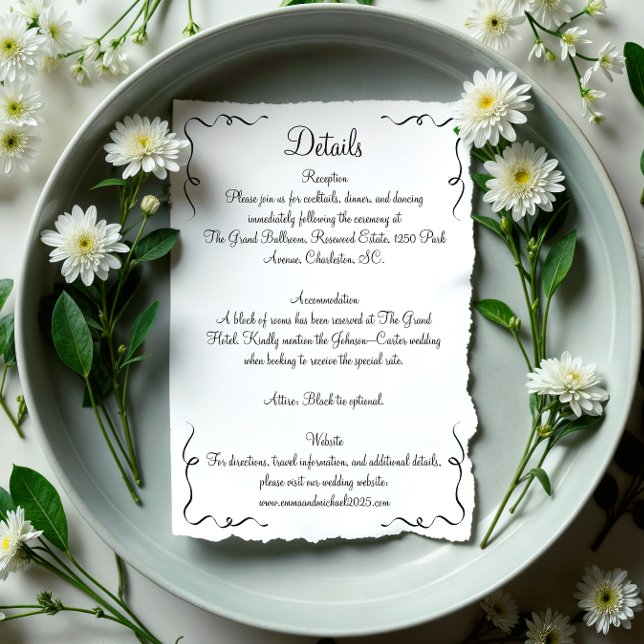 Carte D'accompagnement Détails du Mariage de la main dessinée (Créateur téléchargé)