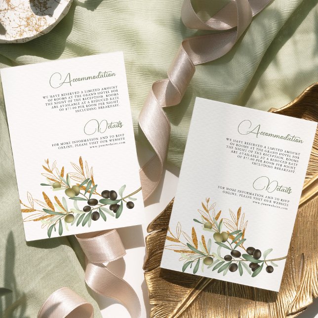 Carte D'accompagnement Détails du Mariage de la succursale d'or Feuille d (Créateur téléchargé)