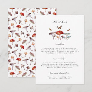 Carte D'accompagnement Détails du Mariage de la teigne de champignon ench