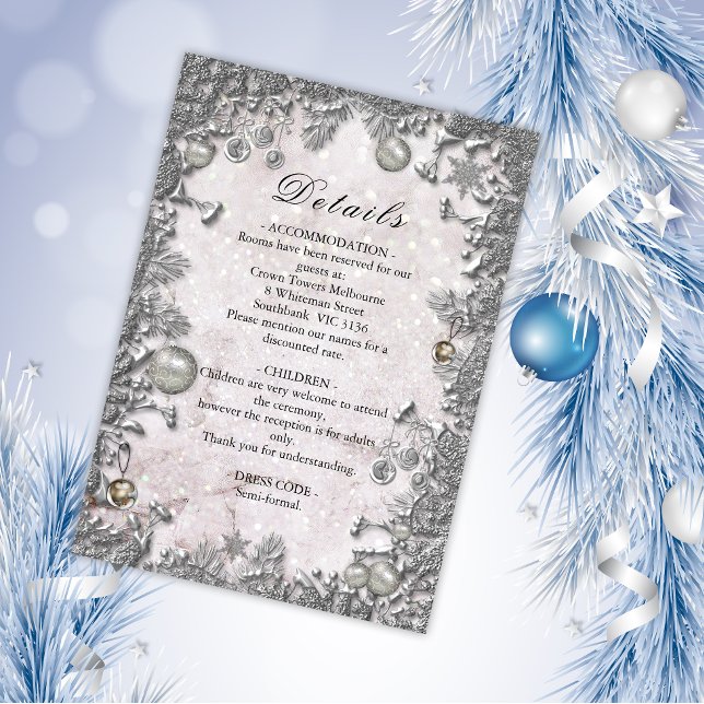Carte D'accompagnement Détails du Mariage de Noël Magie d'Hiver (Créateur téléchargé)