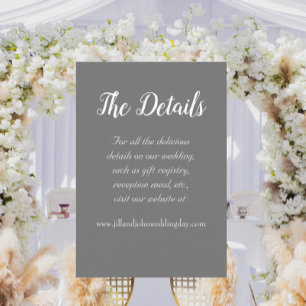 Carte D'accompagnement Détails du Mariage de style simple gris foncé