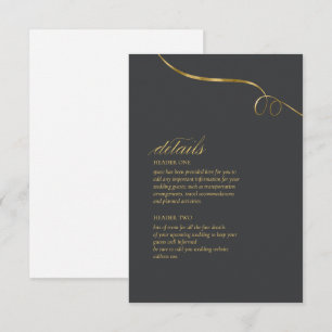 Carte D'accompagnement Détails du Mariage d'élégance simple Numéro de cha