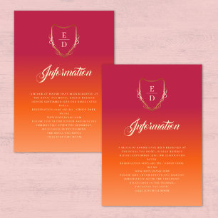 Carte D'accompagnement Détails du Mariage d'été classique