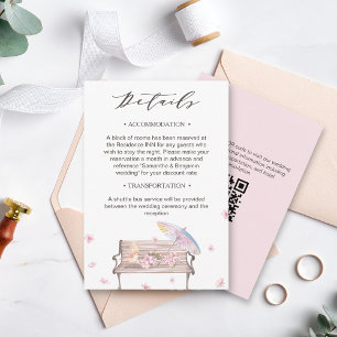 Carte D'accompagnement Détails du Mariage élégant à fleurs de printemps