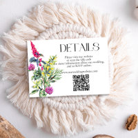 Détails du Mariage Fleur sauvage coloré QR Code