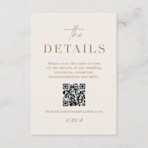 Carte D'accompagnement Détails du Mariage moderne Balayage du boîtier Car