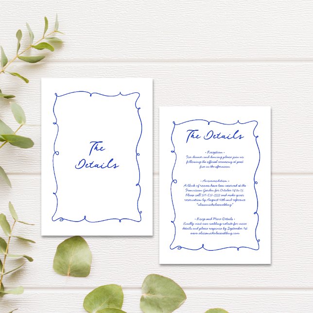 Carte D'accompagnement Détails du Mariage moderne Whimsical Wavy (Créateur téléchargé)