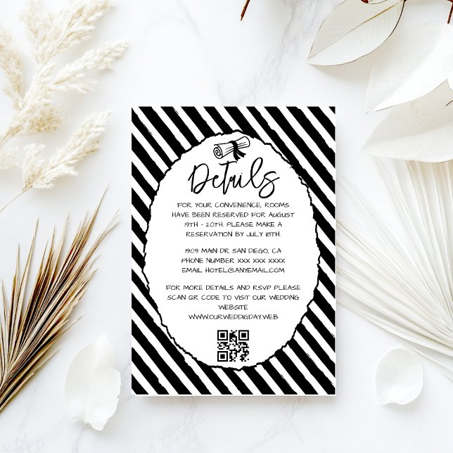 Carte D'accompagnement Détails du Mariage noir et blanc (Créateur téléchargé)