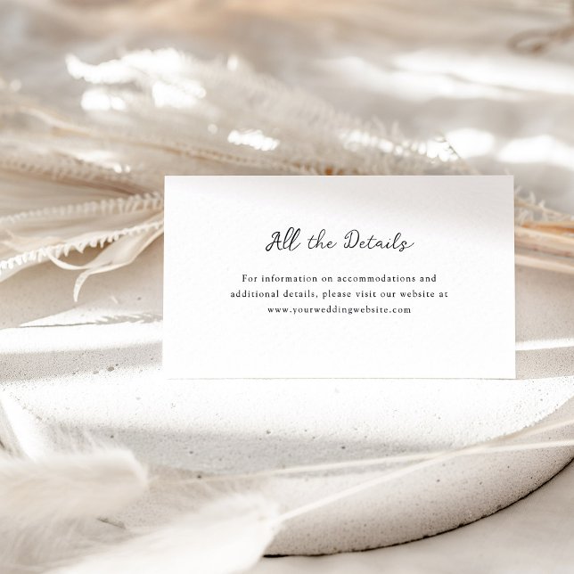Carte D'accompagnement Détails du Mariage noir et blanc manuscrit (Créateur téléchargé)