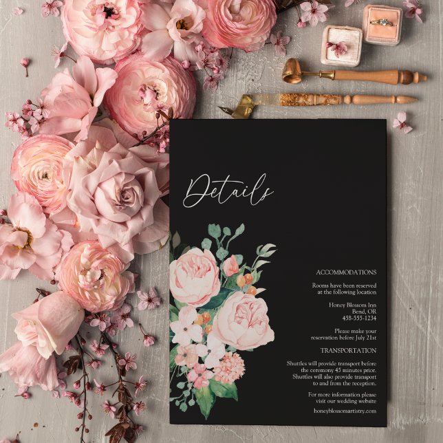 Carte D'accompagnement Détails du Mariage noir flou (Créateur téléchargé)