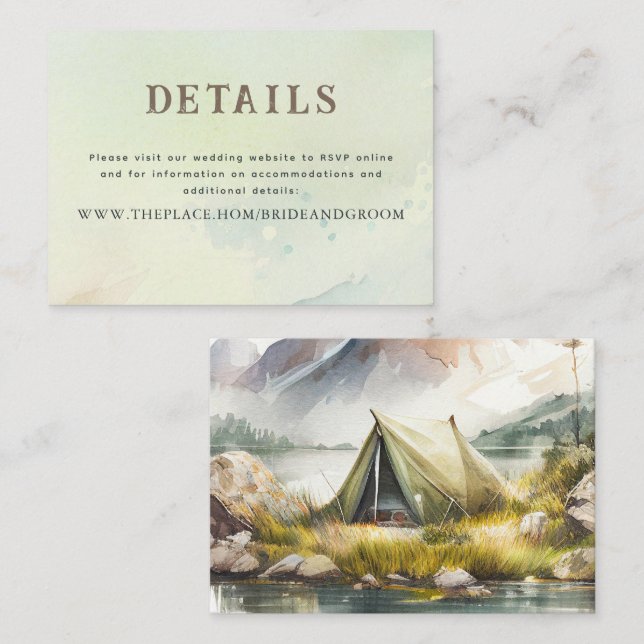 Carte D'accompagnement Détails du mariage petit (Devant / Derrière)