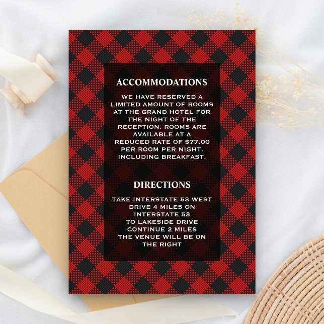 Carte D'accompagnement Détails du Mariage plaqué Red Buffalo moderne (Créateur téléchargé)