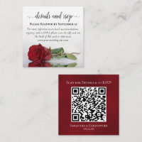 Détails du Mariage Red Rose & RSVP Code QR en lign