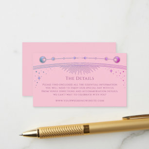 Carte D'accompagnement Détails du Mariage rose céleste pourpre Détails my