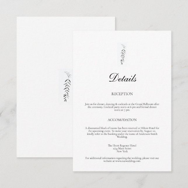 Carte D'accompagnement Détails du Mariage Rustic Forest et Mountain (Devant / Derrière)