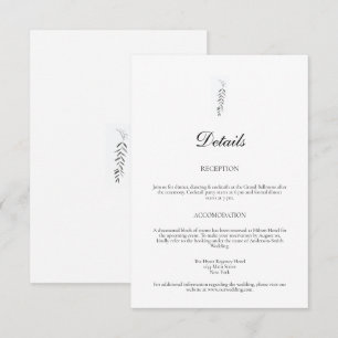 Carte D'accompagnement Détails du Mariage Rustic Forest et Mountain