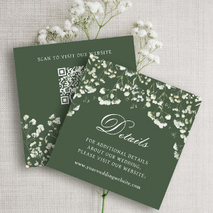 Carte D'accompagnement Détails du Mariage vert de la respiration du bébé 