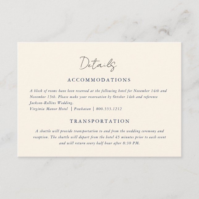 Carte D'accompagnement Détails du Mariage Western Boho moderne (Devant)
