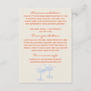 Carte D'accompagnement Détails du Mariage Whimsical Peint à la main