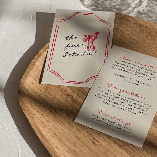 Carte D'accompagnement Détails du Mariage Whimsical Rétro dessiné à la ma (Créateur téléchargé)