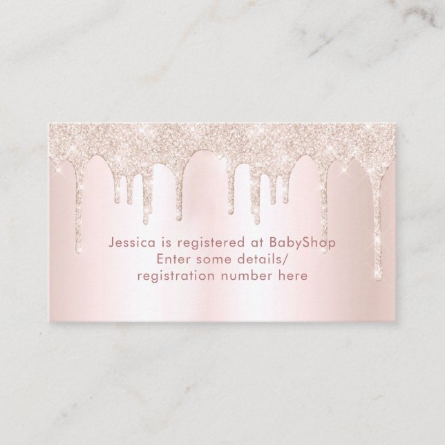 Carte D'accompagnement Détails du Registre du Baby shower de Parties scin (Devant)