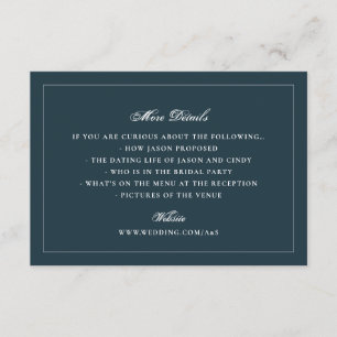 Carte D'accompagnement Détails du site web de mariage avec une bordure fo
