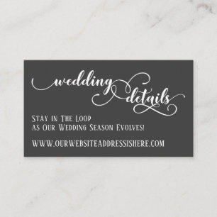 Carte D'accompagnement Détails du site web de mariage en écriture élaboré