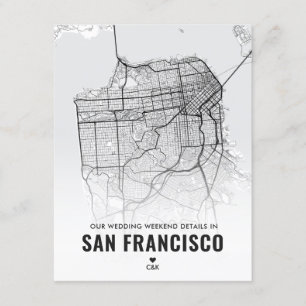 Carte D'accompagnement Détails du week-end de mariage à San Francisco