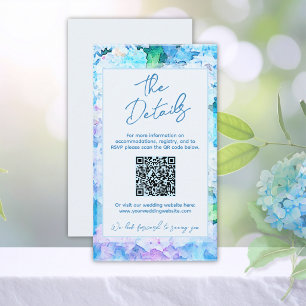 Carte D'accompagnement Détails élégants d'hydrangea bleue à l'aquarelle C