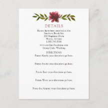 Détails et instructions de mariage floral Bourgogn
