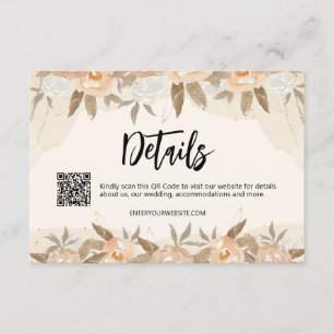 Carte D'accompagnement Détails Floraux Aquarelle Pêche Rustique