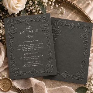 Carte D'accompagnement Détails Floraux de Style Élégant au Charbon de Boi