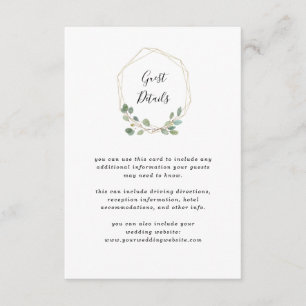 Carte D'accompagnement Détails géométriques de mariage de la verdure  