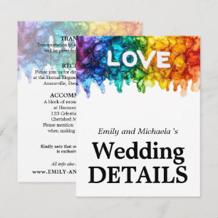 Carte D'accompagnement Détails 🌈 Mariage LGBTQ Peint Avec Amour