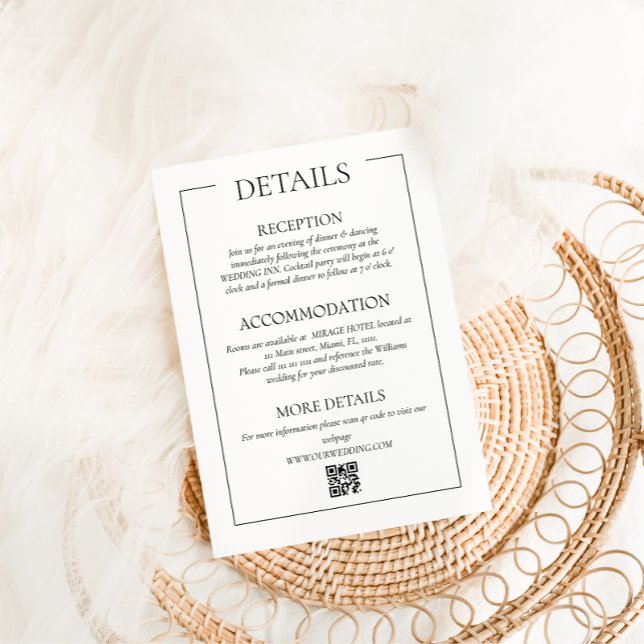 Carte D'accompagnement Détails Mariages modernes simples (Créateur téléchargé)