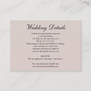 Carte D'accompagnement Détails minimalistes de mariage avec la photo