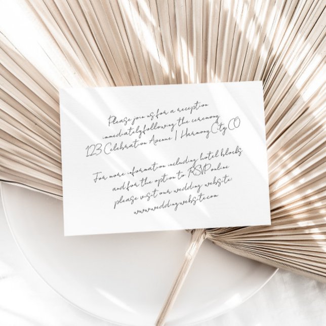 Carte D'accompagnement Détails minimalistes de Mariage moderne et chic (Créateur téléchargé)