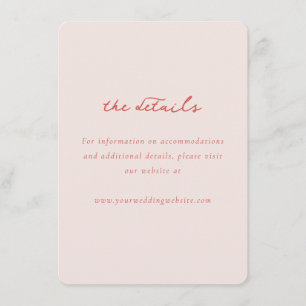 Carte D'accompagnement Détails minimalistes élégants roses