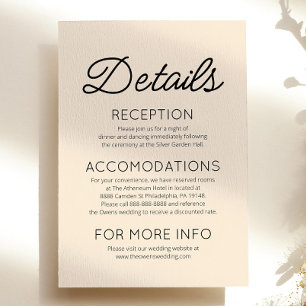 Carte D'accompagnement Détails minimalistes minimalistes de Mariage moder